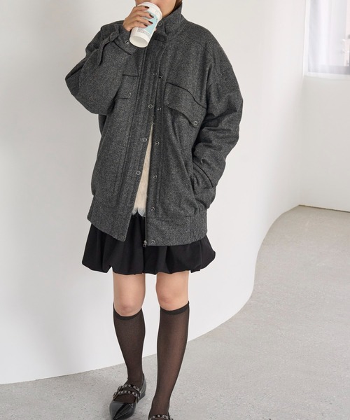 Firsthand(ファーストハンド)の「Firsthand/ファーストハンド ストックファブリック中綿ブルゾン(ブルゾン・レディース・グレー/チャコールグレー・S/M)」の8枚目の写真