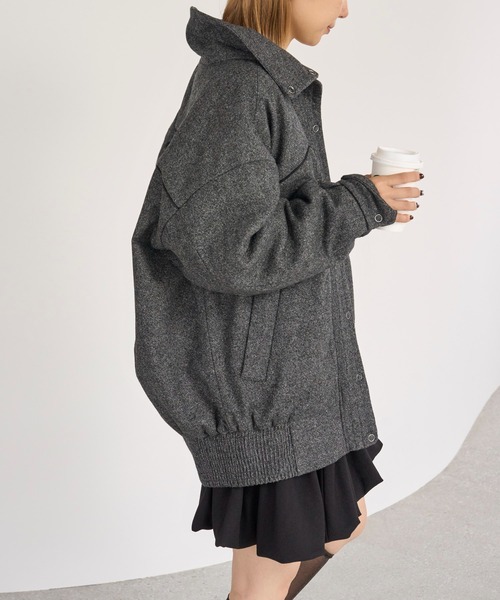 Firsthand(ファーストハンド)の「Firsthand/ファーストハンド ストックファブリック中綿ブルゾン(ブルゾン・レディース・グレー/チャコールグレー・S/M)」の4枚目の写真