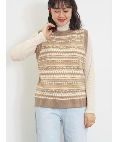 KELTY（ケルティ）の「【KELTY×Samansa Mos2】ジャカードニットベスト（ベスト・レディース・グリーン/ベージュ/ブラック・F）」の11枚目の写真