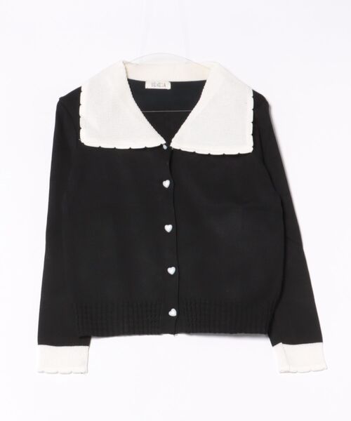 セール】ハートボタン配色カーディガン（カーディガン/ボレロ