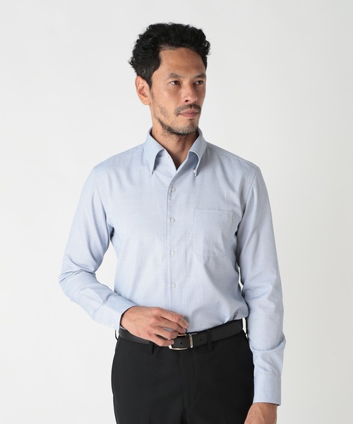 MEN'S BIGI(メンズビギ)の「コットンポリエステルドビーシャツ<EASY CARE>(シャツ/ブラウス・メンズ・ネイビー/ホワイト系その他・02/03)」の3枚目の写真