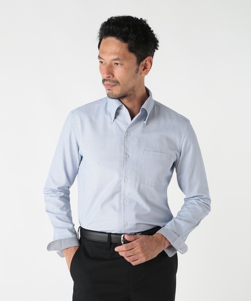 MEN'S BIGI(メンズビギ)の「コットンポリエステルドビーシャツ<EASY CARE>(シャツ/ブラウス・メンズ・ネイビー/ホワイト系その他・02/03)」の4枚目の写真