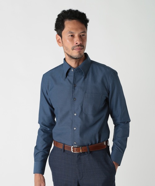 MEN'S BIGI(メンズビギ)の「コットンポリエステルドビーシャツ<EASY CARE>(シャツ/ブラウス・メンズ・ネイビー/ホワイト系その他・02/03)」の7枚目の写真