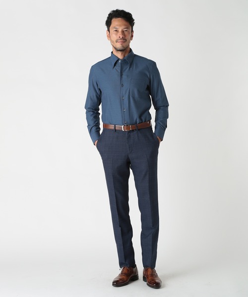 MEN'S BIGI(メンズビギ)の「コットンポリエステルドビーシャツ<EASY CARE>(シャツ/ブラウス・メンズ・ネイビー/ホワイト系その他・02/03)」の10枚目の写真