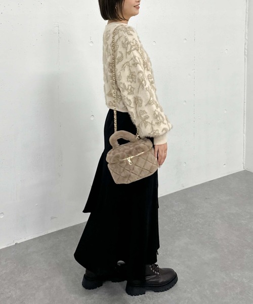 archives（アルシーヴ）の「ファーキルトバニティバッグ（ショルダーバッグ・レディース・ベージュ/オフホワイト・FREE）」の14枚目の写真