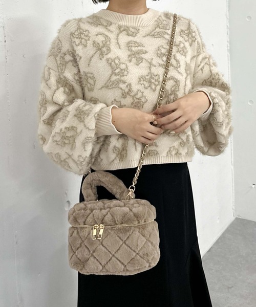 archives（アルシーヴ）の「ファーキルトバニティバッグ（ショルダーバッグ・レディース・ベージュ/オフホワイト・FREE）」の13枚目の写真