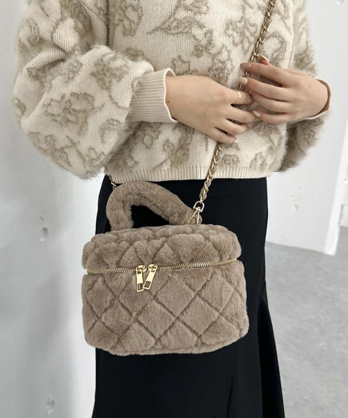 archives（アルシーヴ）の「ファーキルトバニティバッグ（ショルダーバッグ・レディース・ベージュ/オフホワイト・FREE）」の12枚目の写真