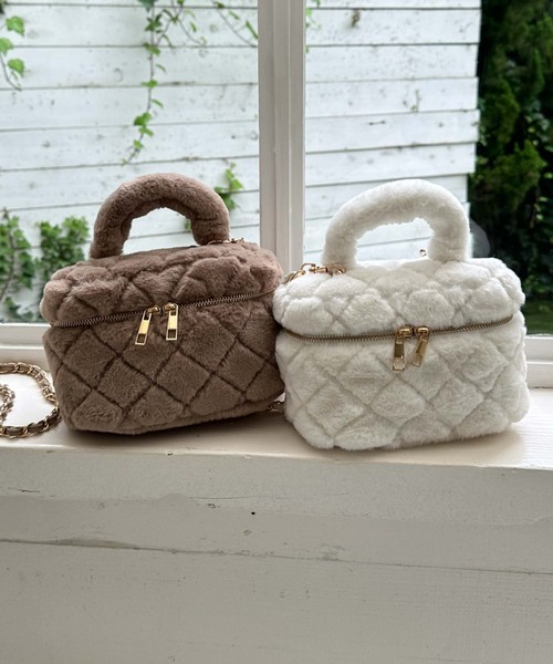 archives（アルシーヴ）の「ファーキルトバニティバッグ（ショルダーバッグ・レディース・ベージュ/オフホワイト・FREE）」の15枚目の写真