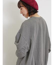Samansa Mos2 | ピグメント加工ギャザースリーブスウェット(Tシャツ/カットソー)