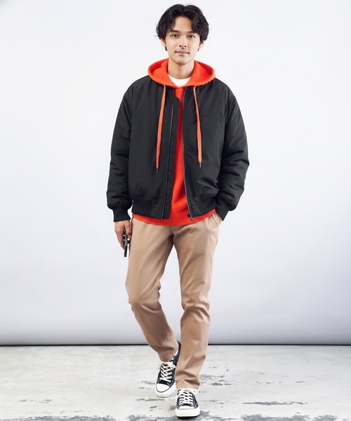 jiggys shop(ジギーズショップ)の「中綿MA-1パデッドジャケットブルゾン(MA-1・メンズ・ブラック・MEDIUM/LARGE/X-LARGE)」の22枚目の写真