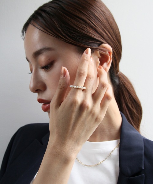 abaskdesign(アバスクデザイン)の「金属アレルギー対応 フルエタニティ淡水パールリング(リング・レディース・ゴールド・18号/16号/13号/11号)」の3枚目の写真