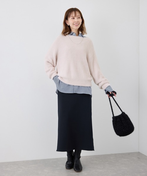 ROPE' PICNIC（ロペピクニック）の「fluffy knitフラッフィーニット/ふわふわMIXフェザーニットプルオーバー/洗濯機OK（ニット/セーター・レディース・ブルー/ピンク系その他/ライトグレー/ピンク/キナリ/ピンク系その他2・38）」の17枚目の写真