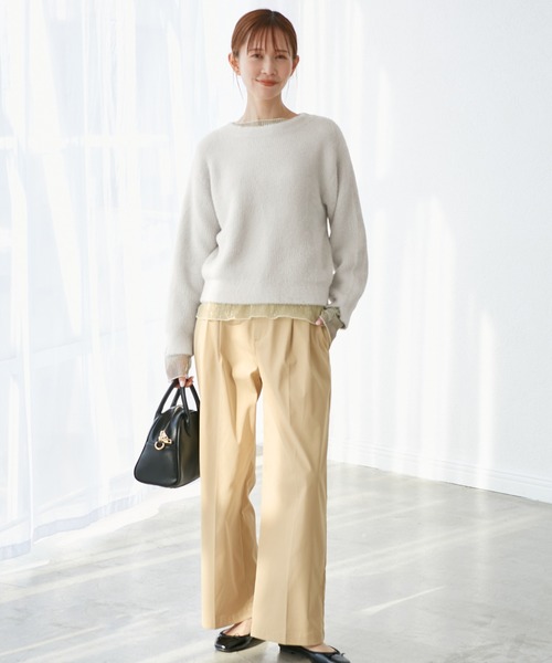 fluffy knitフラッフィーニット/ふわふわMIXフェザーニットプル