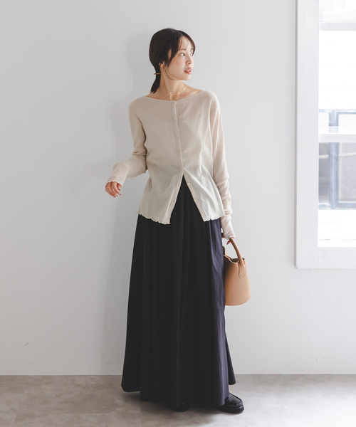 シアークレープ2WAYロングTシャツ（Tシャツ/カットソー）｜NOBLE