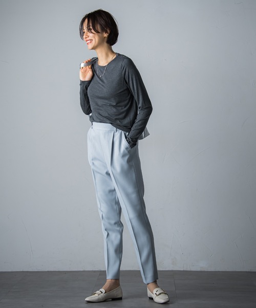 LAUTREAMONT(ロートレアモン)の「【WEB限定】吸湿発熱 なめらかインナー≪洗える≫(Tシャツ/カットソー・レディース・チャコールグレー/ブラック/ベージュ/ブラウン/オフホワイト・9号/11号)」の22枚目の写真
