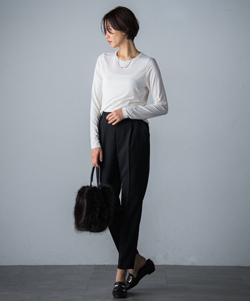LAUTREAMONT(ロートレアモン)の「【WEB限定】吸湿発熱 なめらかインナー≪洗える≫(Tシャツ/カットソー・レディース・チャコールグレー/ブラック/ベージュ/ブラウン/オフホワイト・9号/11号)」の7枚目の写真