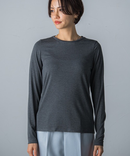 LAUTREAMONT(ロートレアモン)の「【WEB限定】吸湿発熱 なめらかインナー≪洗える≫(Tシャツ/カットソー・レディース・チャコールグレー/ブラック/ベージュ/ブラウン/オフホワイト・9号/11号)」の18枚目の写真