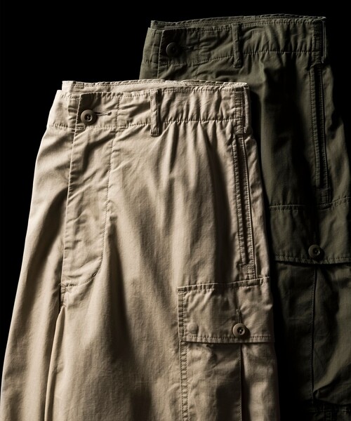 BEAMS PLUS（ビームスプラス）の「MIL 6 Pocket 80/3 Ripstop（カーゴパンツ・メンズ・オリーブ/ベージュ・S/M/L/XL）」の9枚目の写真