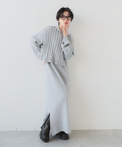 RAGEBLUE(レイジブルー)の「マルチWAY/ZIPニットベストセットワンピース(ワンピース・レディース・ブラック/グレー/ブルー・FREE)」の3枚目の写真