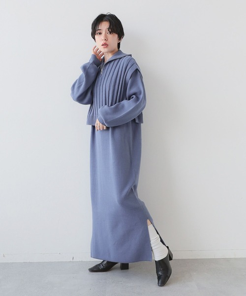 RAGEBLUE(レイジブルー)の「マルチWAY/ZIPニットベストセットワンピース(ワンピース・レディース・ブラック/グレー/ブルー・FREE)」の20枚目の写真