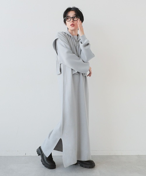 RAGEBLUE(レイジブルー)の「マルチWAY/ZIPニットベストセットワンピース(ワンピース・レディース・ブラック/グレー/ブルー・FREE)」の14枚目の写真