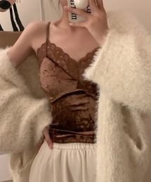 blackdia ocean（ブラックダイヤオーシャン）の「blackdia ocean レーストリムベロアキャミソール（キャミソール）」