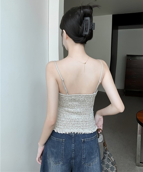 セール】blackdia ocean レーストリムベロアキャミソール