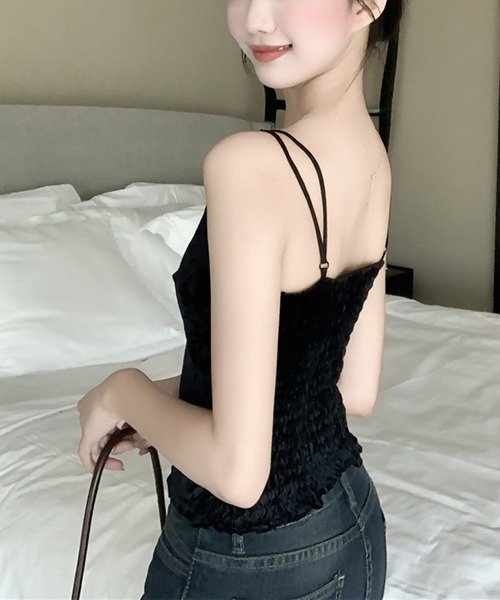 セール】blackdia ocean レーストリムベロアキャミソール