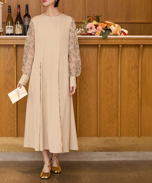 セール】【forksy.】【オケージョン対応】異素材ドッキング レース