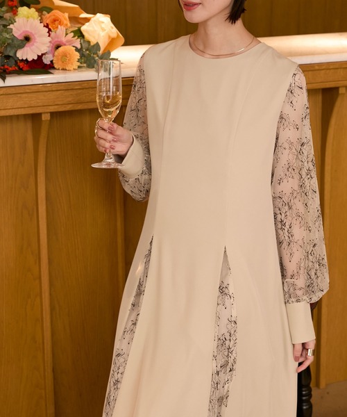 セール】【forksy.】【オケージョン対応】異素材ドッキング レース