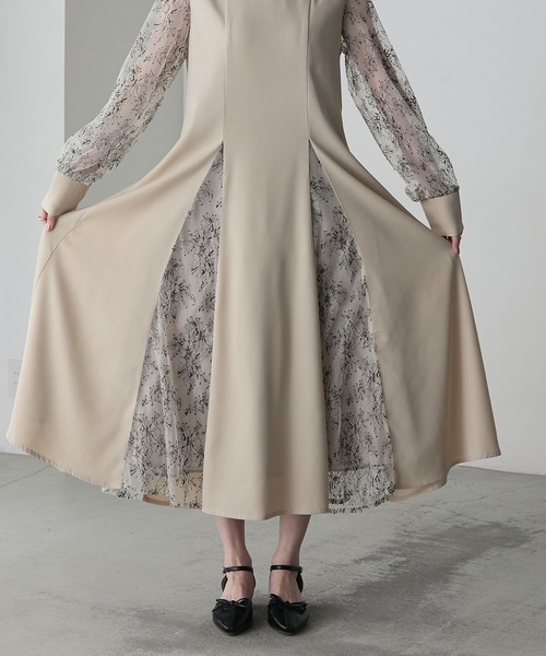 セール】【forksy.】【オケージョン対応】異素材ドッキング レース