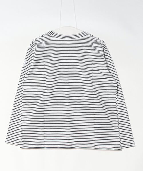 COMMON WARE(コモンウェアー)の「ST:MONTKEMMEL モンケメル BLIND BORDER L/S TEE ボーダーロングスリーブTシャツ(Tシャツ/カットソー・レディース・ホワイト系その他/チャコールグレー・36/38/40/42)」の3枚目の写真