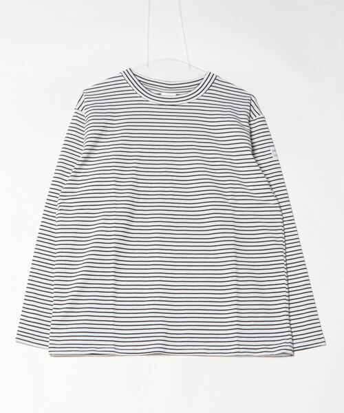 COMMON WARE(コモンウェアー)の「ST:MONTKEMMEL モンケメル BLIND BORDER L/S TEE ボーダーロングスリーブTシャツ(Tシャツ/カットソー・レディース・ホワイト系その他/チャコールグレー・36/38/40/42)」の10枚目の写真