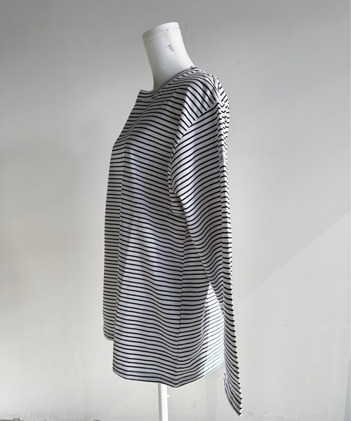 COMMON WARE(コモンウェアー)の「ST:MONTKEMMEL モンケメル BLIND BORDER L/S TEE ボーダーロングスリーブTシャツ(Tシャツ/カットソー・レディース・ホワイト系その他/チャコールグレー・36/38/40/42)」の7枚目の写真