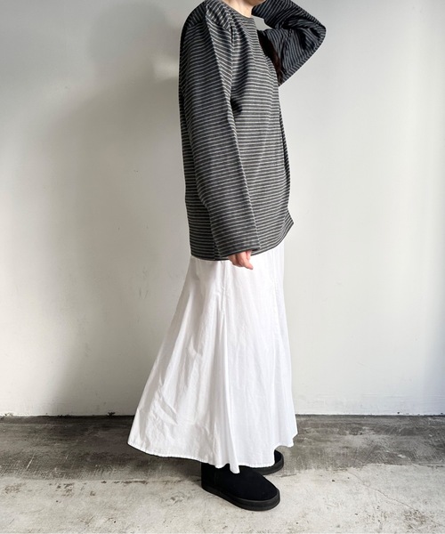 COMMON WARE(コモンウェアー)の「ST:MONTKEMMEL モンケメル BLIND BORDER L/S TEE ボーダーロングスリーブTシャツ(Tシャツ/カットソー・レディース・ホワイト系その他/チャコールグレー・36/38/40/42)」の13枚目の写真