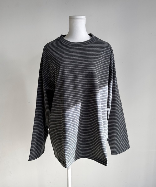 COMMON WARE(コモンウェアー)の「ST:MONTKEMMEL モンケメル BLIND BORDER L/S TEE ボーダーロングスリーブTシャツ(Tシャツ/カットソー・レディース・ホワイト系その他/チャコールグレー・36/38/40/42)」の14枚目の写真