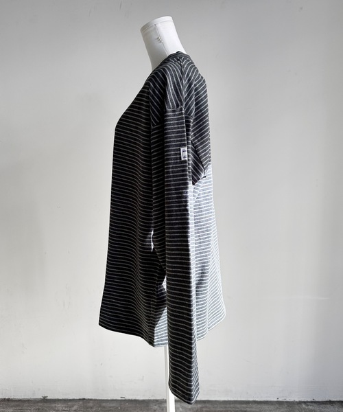 COMMON WARE(コモンウェアー)の「ST:MONTKEMMEL モンケメル BLIND BORDER L/S TEE ボーダーロングスリーブTシャツ(Tシャツ/カットソー・レディース・ホワイト系その他/チャコールグレー・36/38/40/42)」の15枚目の写真