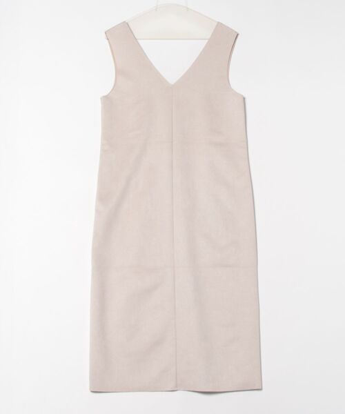 12Twelve Agenda（トゥエルブ　アジェンダ）の「Vネックラップ風スエードジャンスカ（ジャンパースカート・レディース・グレイッシュベージュ/チャコールグレー/ブルー/グリーン・M）」の5枚目の写真