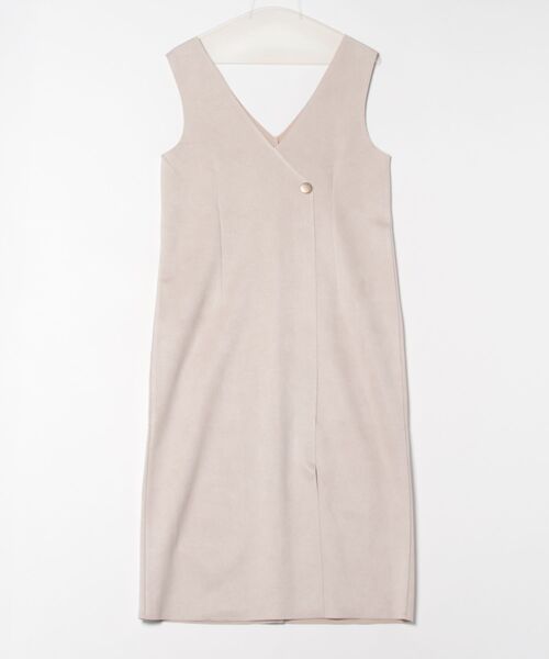 12Twelve Agenda（トゥエルブ　アジェンダ）の「Vネックラップ風スエードジャンスカ（ジャンパースカート・レディース・グレイッシュベージュ/チャコールグレー/ブルー/グリーン・M）」の11枚目の写真