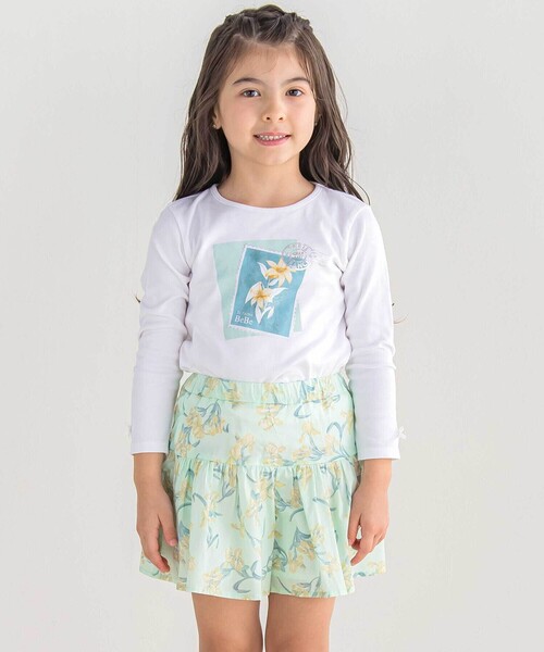 BeBe（ベベ）の「アイリス切手プリント長袖Tシャツ(90~150cm)（Tシャツ/カットソー・キッズ・ホワイト/ブルー・130cm/100cm/140cm/90cm/110cm/120cm/150cm）」の12枚目の写真