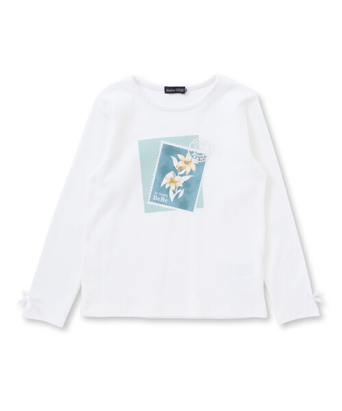 BeBe（ベベ）の「アイリス切手プリント長袖Tシャツ(90~150cm)（Tシャツ/カットソー・キッズ・ホワイト/ブルー・130cm/100cm/140cm/90cm/110cm/120cm/150cm）」の9枚目の写真