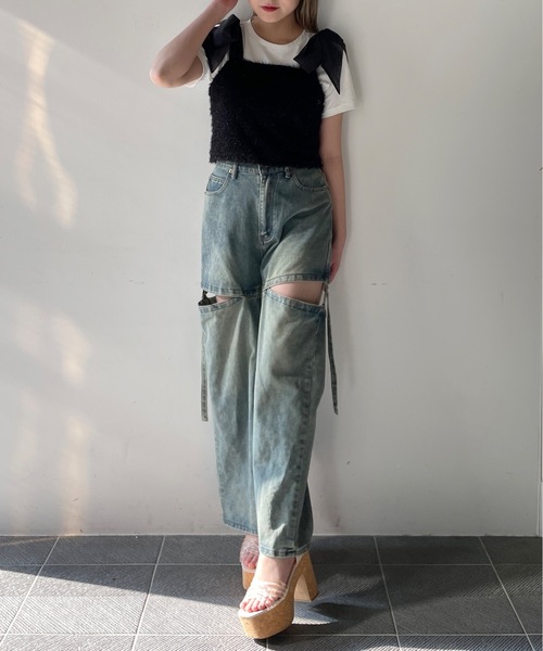 one way（ワンウェイ）の「フェザービスチェ（その他トップス・レディース・ブラック/グレー/ホワイト・FREE）」の6枚目の写真