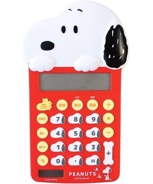 PEANUTS（ピーナッツ）の「【 PEANUTS 】 スヌーピー マスコット電卓　25S4（その他雑貨・レディース・ライトブラウン/レッド・FREE）」の2枚目の写真