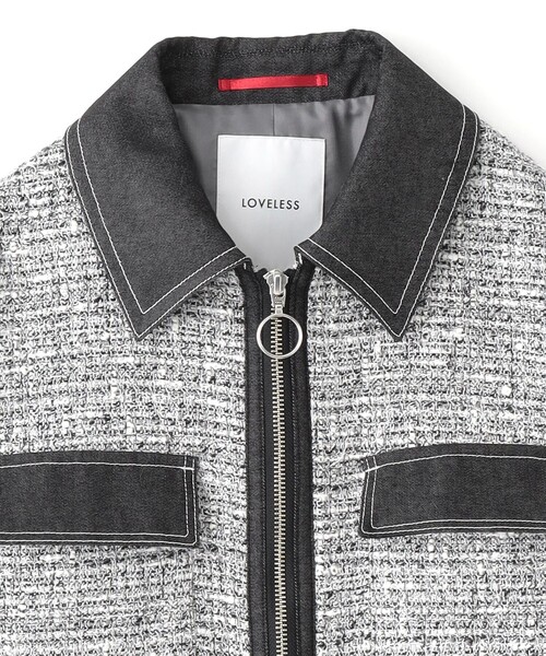 LOVELESS(ラブレス)の「クロップドツイードブルゾン(ブルゾン・レディース・ブラック・36)」の6枚目の写真