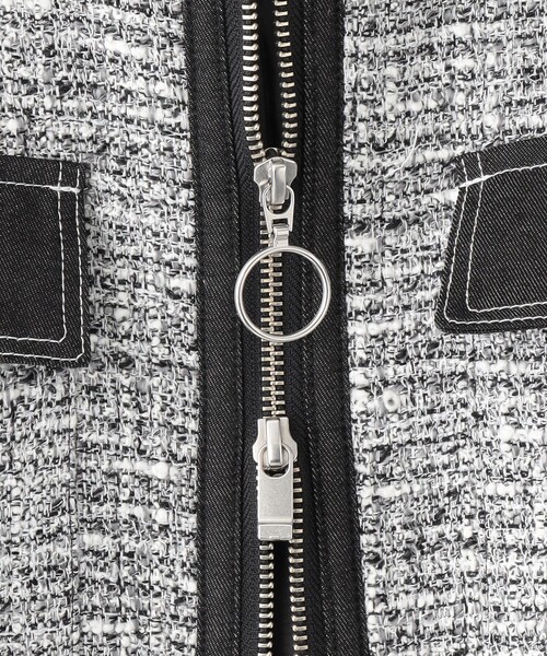 LOVELESS(ラブレス)の「クロップドツイードブルゾン(ブルゾン・レディース・ブラック・36)」の10枚目の写真