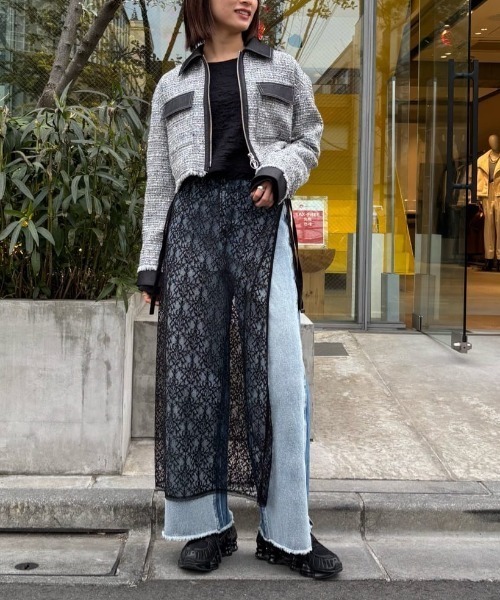 LOVELESS(ラブレス)の「クロップドツイードブルゾン(ブルゾン・レディース・ブラック・36)」の2枚目の写真