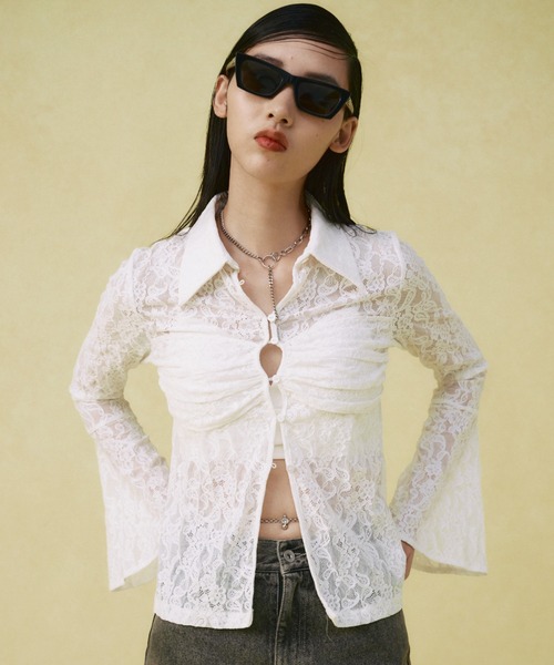 FLOW LACE SHIRT/フローレースシャツ（シャツ/ブラウス）｜JOSE MOON  