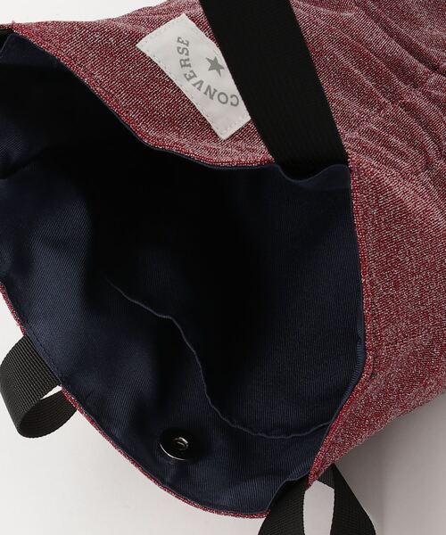 CONVERSE（コンバース）の「【CONVERSE/コンバース】ARCH LOGO GATHER TOTE BAG ギャザーバッグ（トートバッグ・レディース・ブラウン/ピンク/ホワイト・FREE）」の9枚目の写真