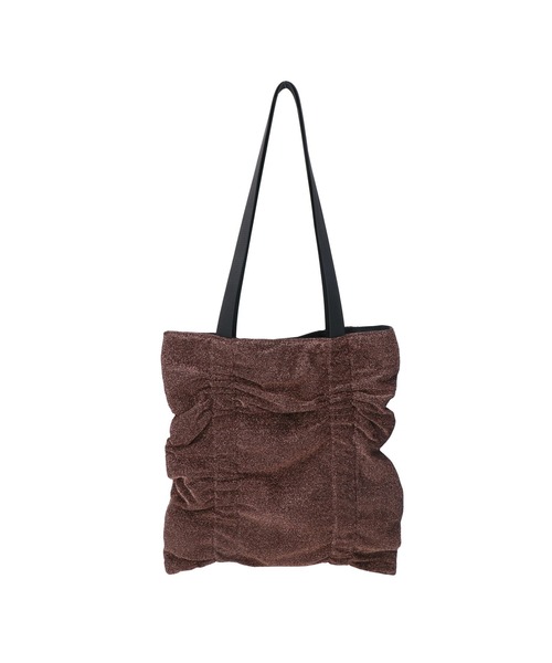 CONVERSE（コンバース）の「【CONVERSE/コンバース】ARCH LOGO GATHER TOTE BAG ギャザーバッグ（トートバッグ・レディース・ブラウン/ピンク/ホワイト・FREE）」の5枚目の写真