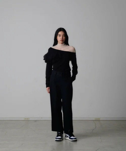 FACETASM（ファセッタズム）の「【FACETASM / ファセッタズム】BELTED BIG HEART PANTS / ネイビー [NAT-PT-U0（チノパンツ・メンズ・ネイビー・3/4）」の3枚目の写真